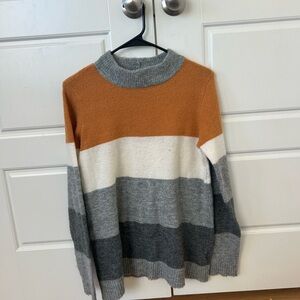 Staccato Heather Gray and Rust Sweater